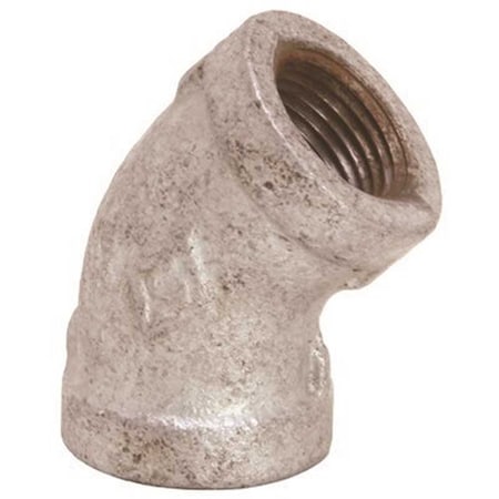 Proplus 3/4 Galvanized Malleable 45-Degree Elbow Silver 44051